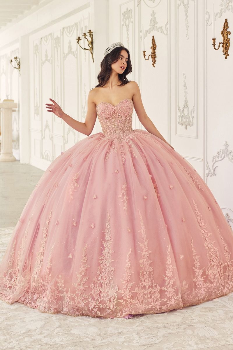 Strapless Quinceanera Ball Gown With (15723)