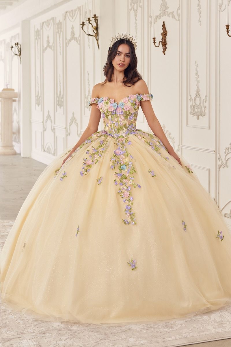 Multi Colored Floral Ball Gown (15724)