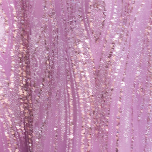 Beaded Sequin Off-Shoulder Mermaid Gown With Sheer Bodice Fitted Gown (4385)