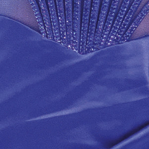 Beaded Corset Top Prom Dress with Off the Shoulder Sleeves and High Slit Skirt (4517)