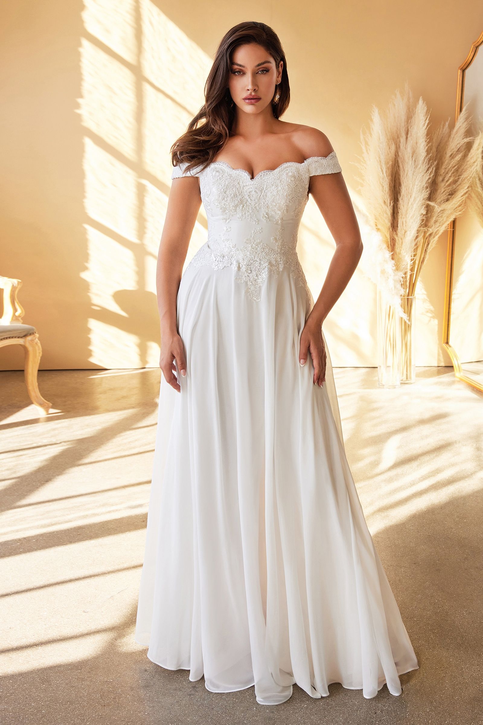 Lacelet Off The Shoulder Bridal Gown (7258W)