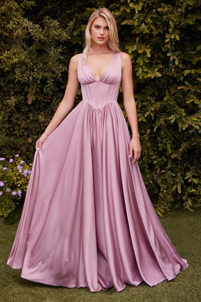 A-Line Soft Satin Dress (7447)