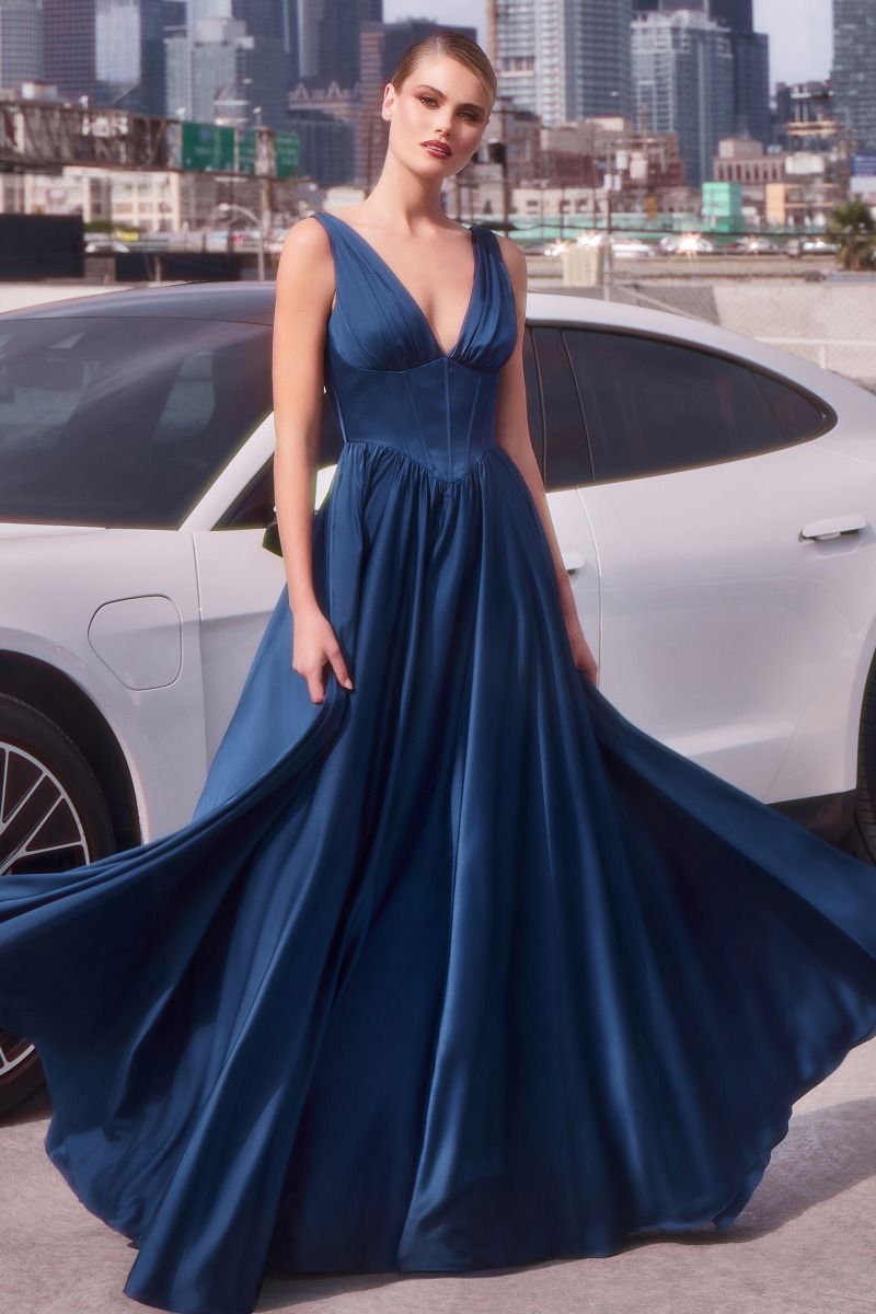 A-Line Soft Satin Dress (7447)