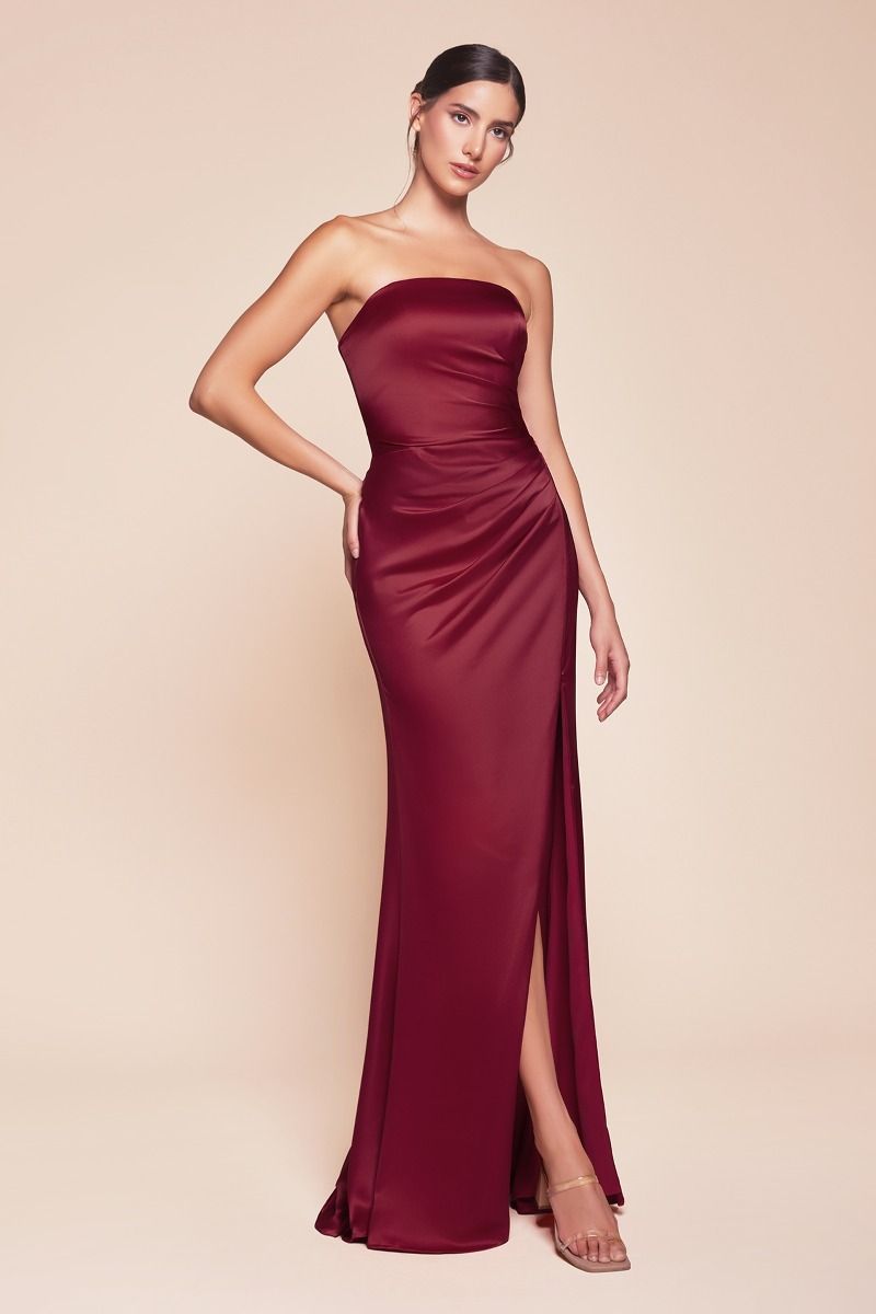 Strapless Satin Dress & Sash (7451)