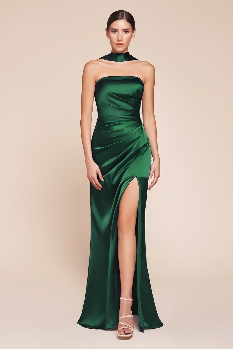 Strapless Satin Dress & Sash (7451)