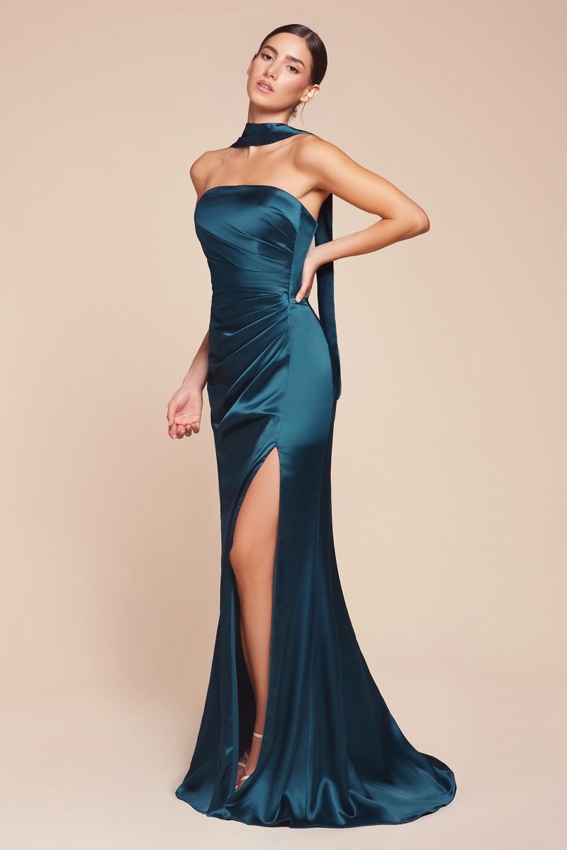 Strapless Satin Dress & Sash (7451)