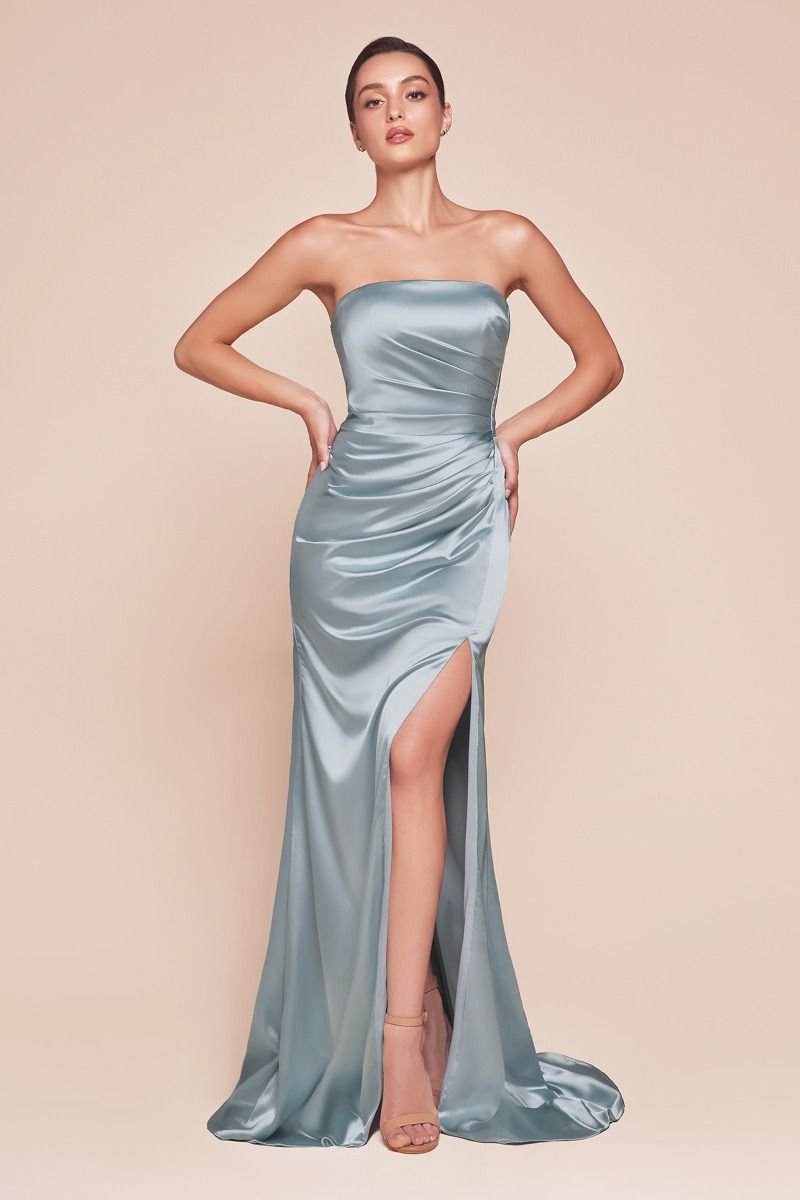 Strapless Satin Dress & Sash (7451)