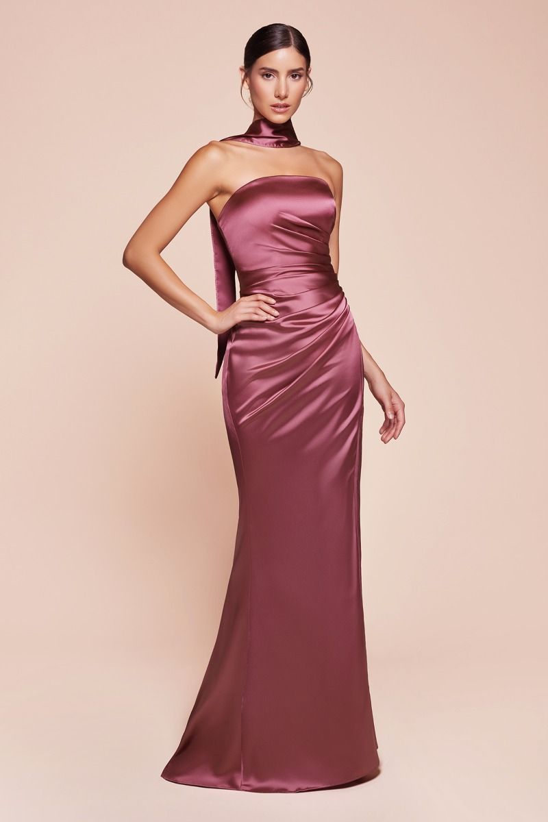 Strapless Satin Dress & Sash (7451)