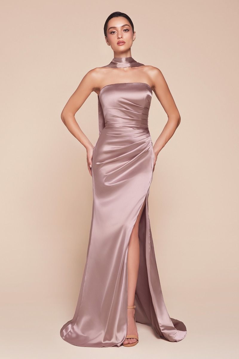 Strapless Satin Dress & Sash (7451)