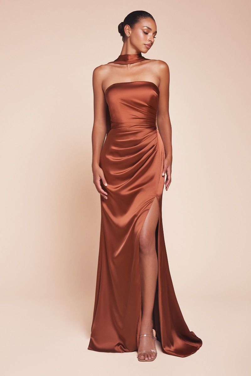 Strapless Satin Dress & Sash (7451)