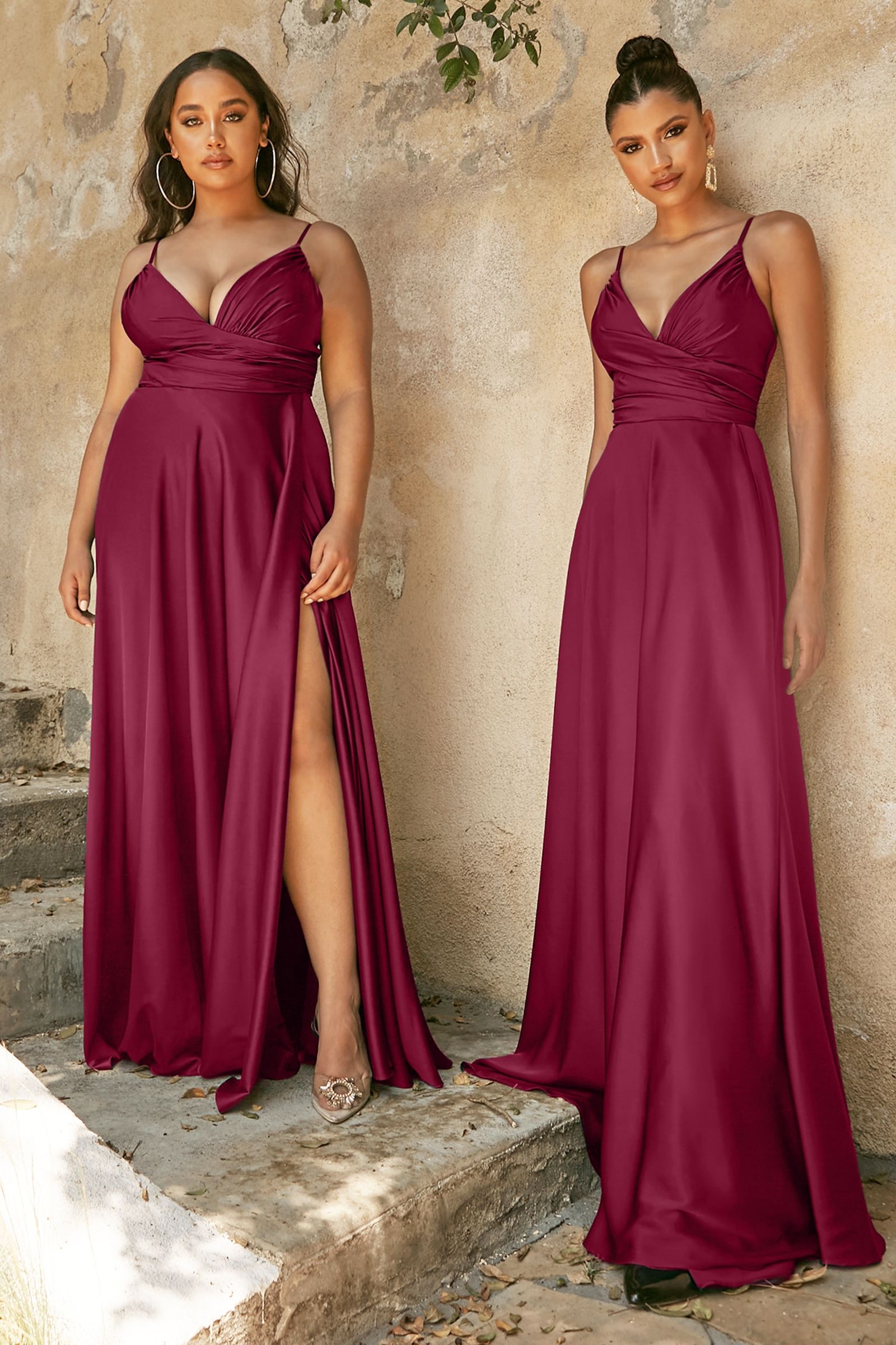 Soft Satin A-Line Sweetheart Neckline With Slit (7485)