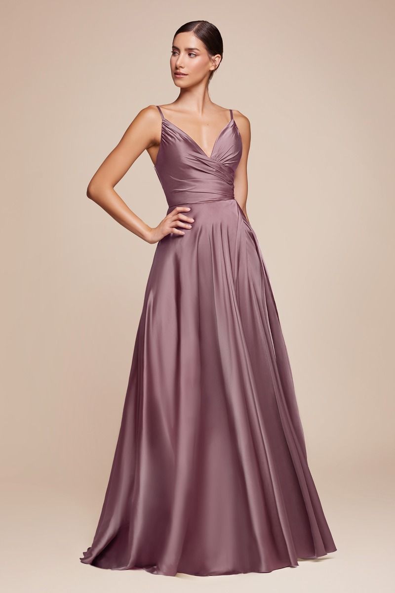 Soft Satin A-Line Sweetheart Neckline With Slit (7485)