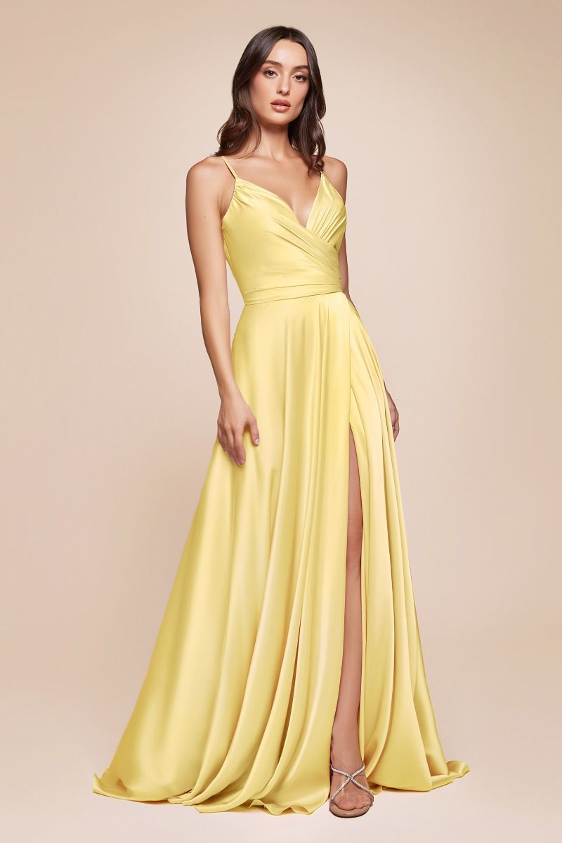 Soft Satin A-Line Sweetheart Neckline With Slit (7485)