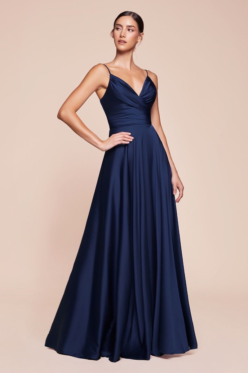 Soft Satin A-Line Sweetheart Neckline With Slit (7485)