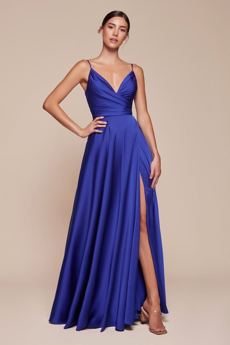 Soft Satin A-Line Sweetheart Neckline With Slit (7485)