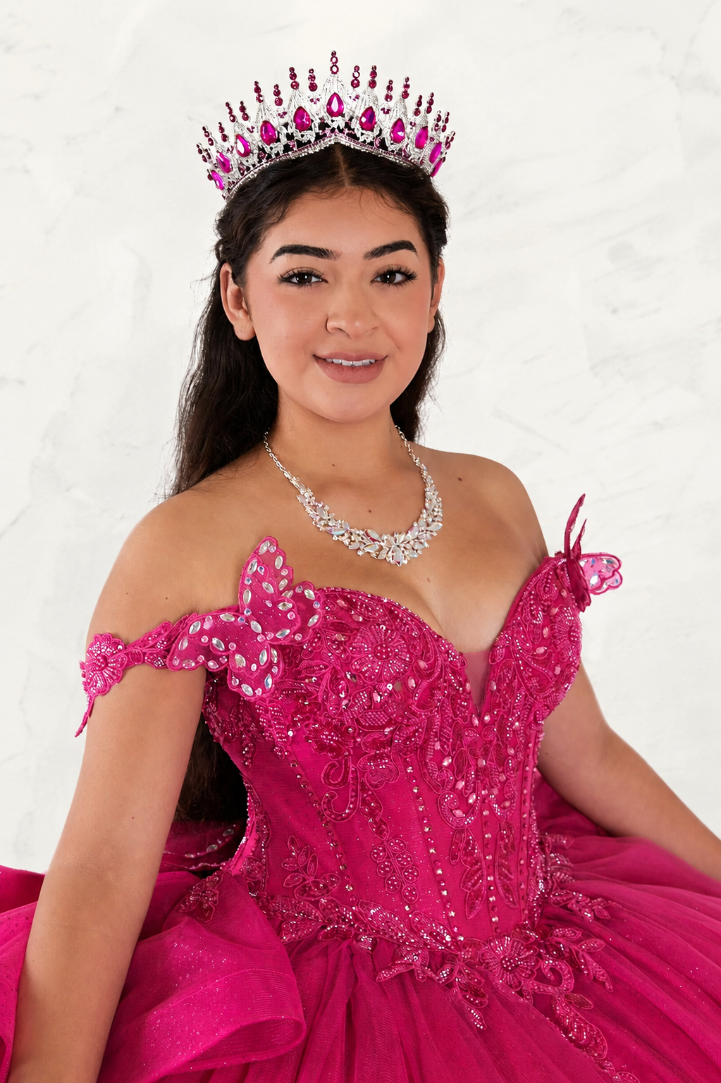 Enchanting Off-Shoulder Butterfly Corset Ball Gown with Regal Train (SCL-30034)