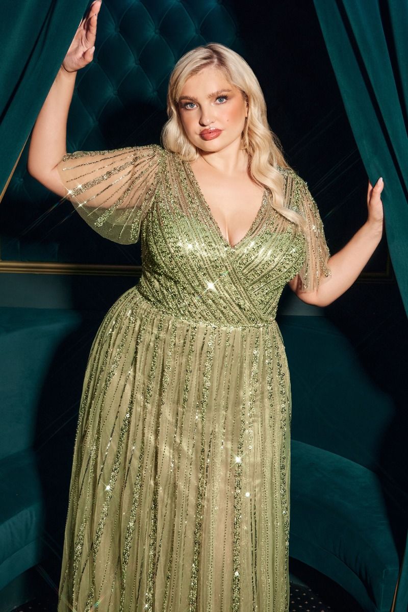 Sequin Embellished A-Line Dress (CD0241)