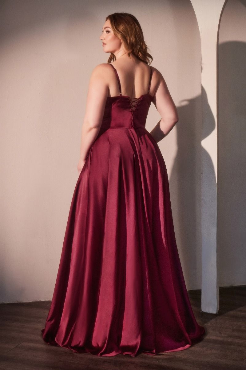A-Line Satin Corset Bodice Gown  (CD337C)