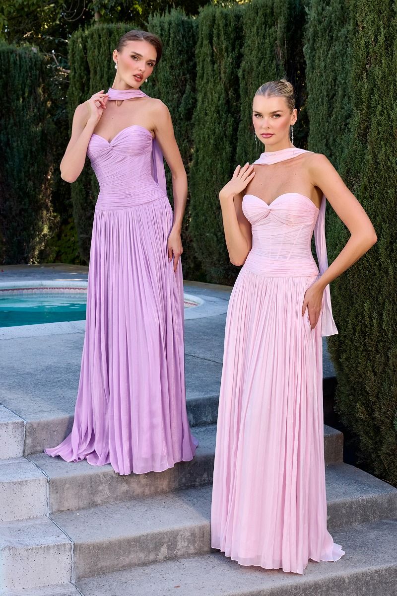 Opulent Strapless Sweetheart Chiffon A-Line Gown (CD414)