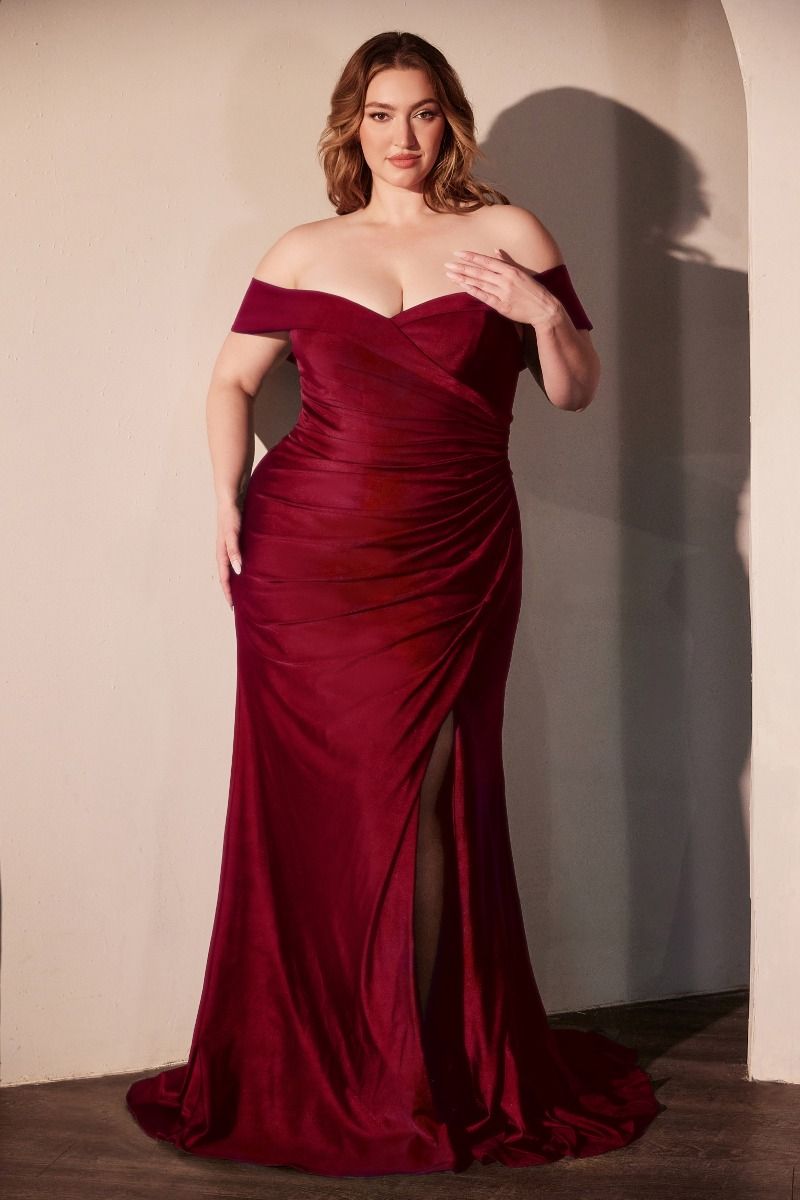 Stretch Spandex Off The Shoulder Curve Dress (CD790C)