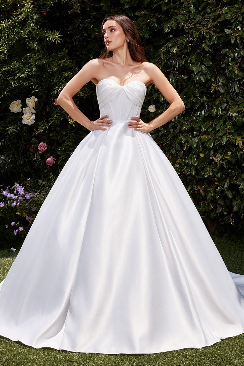 Strapless Satin Bridal Ball Gown (CDS512W)