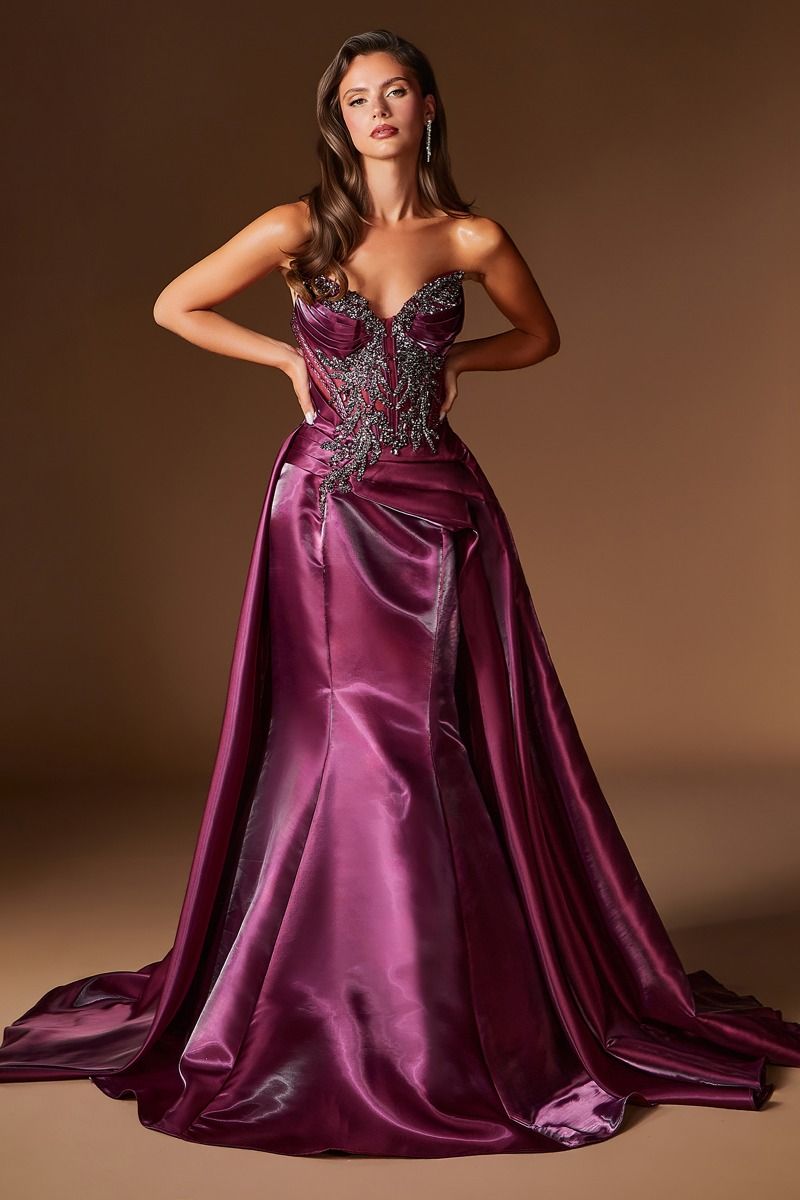 Strapless Liquid Organza Gown (CDS568)