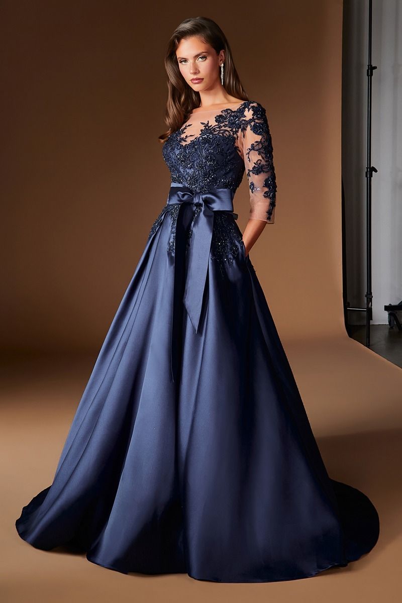 Lace Long Sleeve Mother of The Bride Ball Gown (CDS569)
