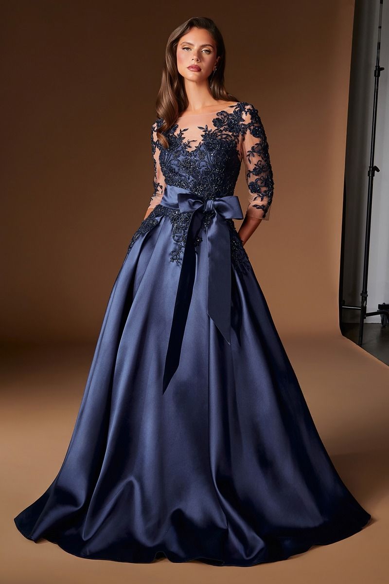 Lace Long Sleeve Mother of The Bride Ball Gown (CDS569)