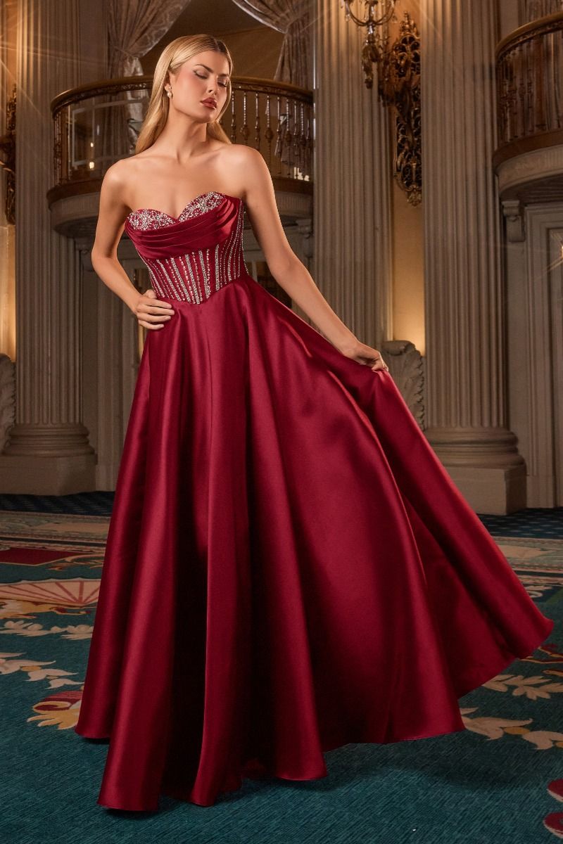 Crystal Embellished Bodice A-Line Gown (CK2405)
