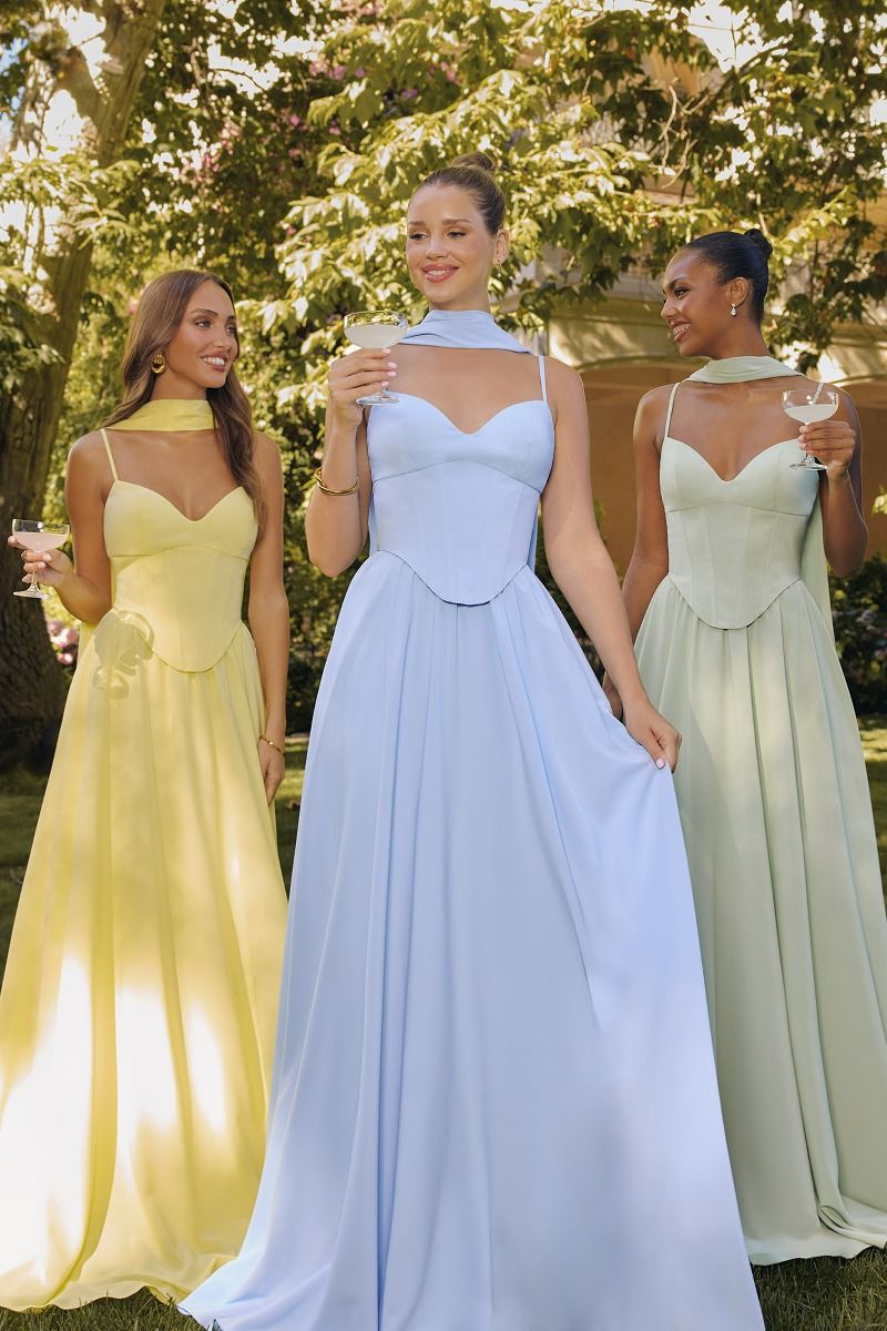 Pointed Sweetheart Chiffon A-Line Gown with Lace-Up Back (T711)