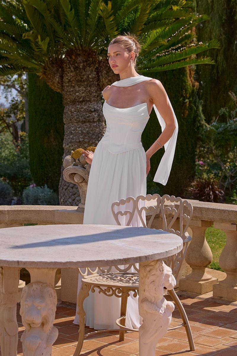 Ethereal Soft Chiffon Wedding A-Line Gown (T741W)