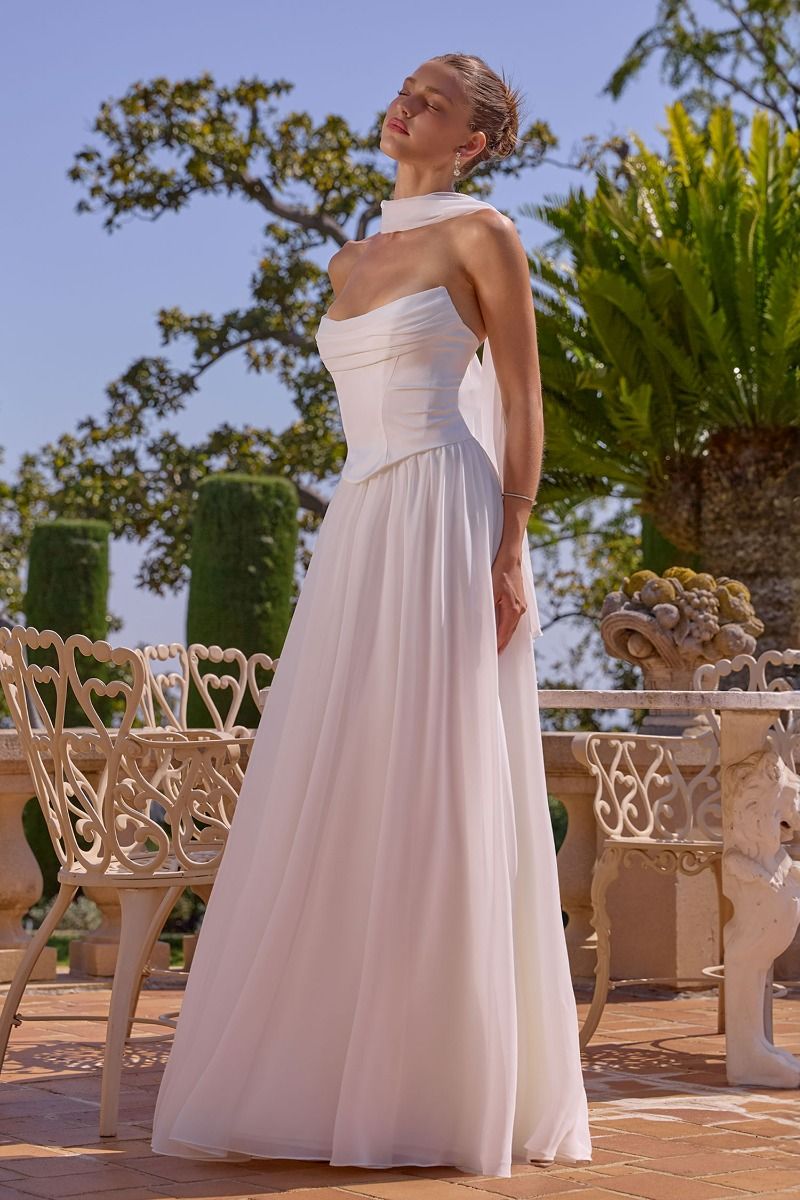 Ethereal Soft Chiffon Wedding A-Line Gown (T741W)