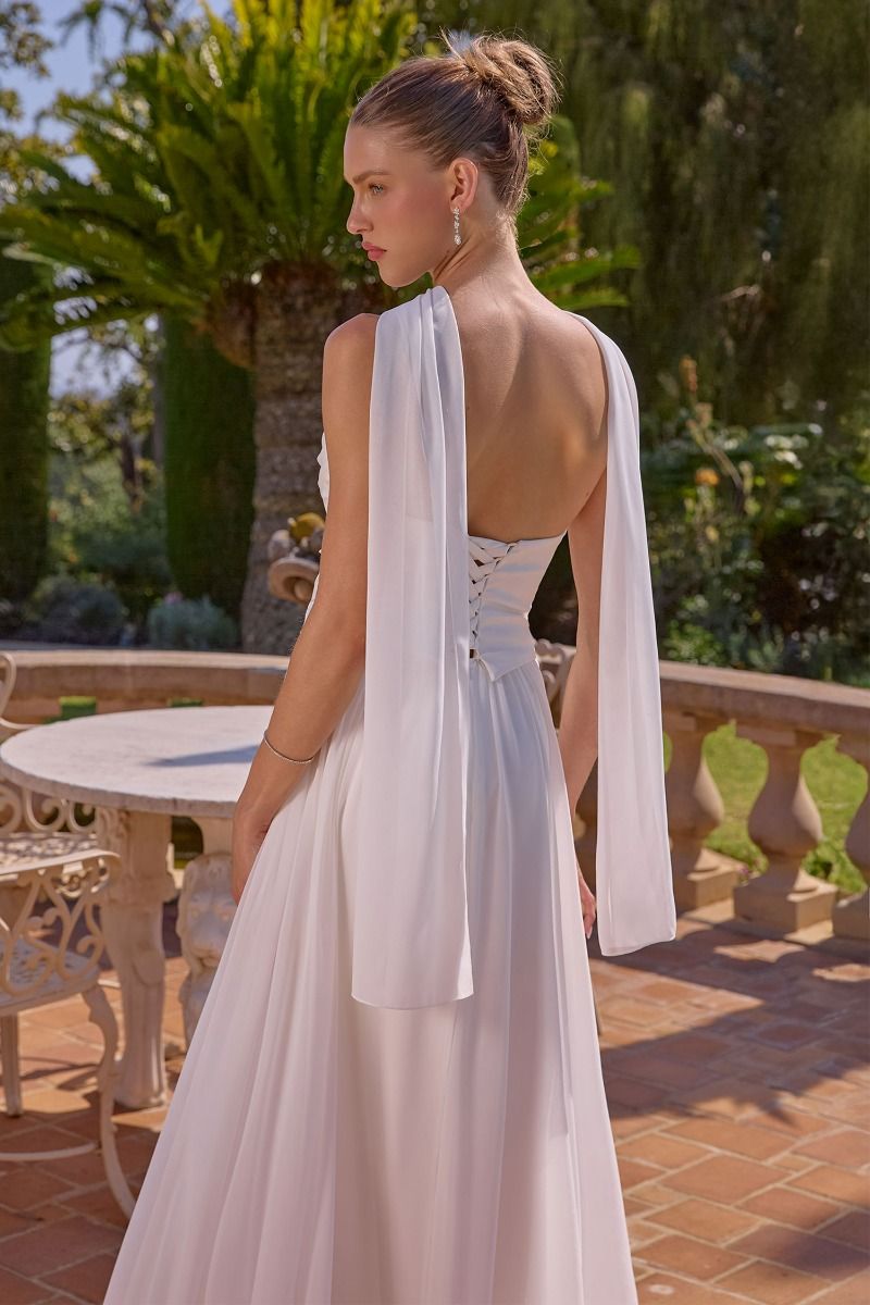 Ethereal Soft Chiffon Wedding A-Line Gown (T741W)