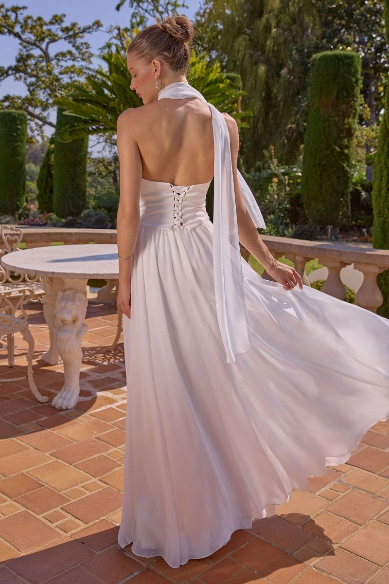 Ethereal Soft Chiffon Wedding A-Line Gown (T741W)