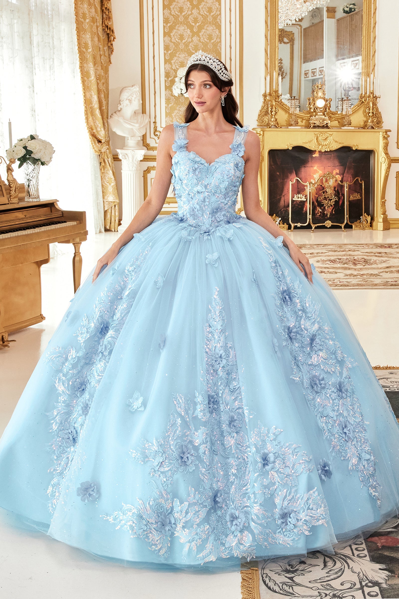 Off The Shoulder Applique Ball Gown (15713)
