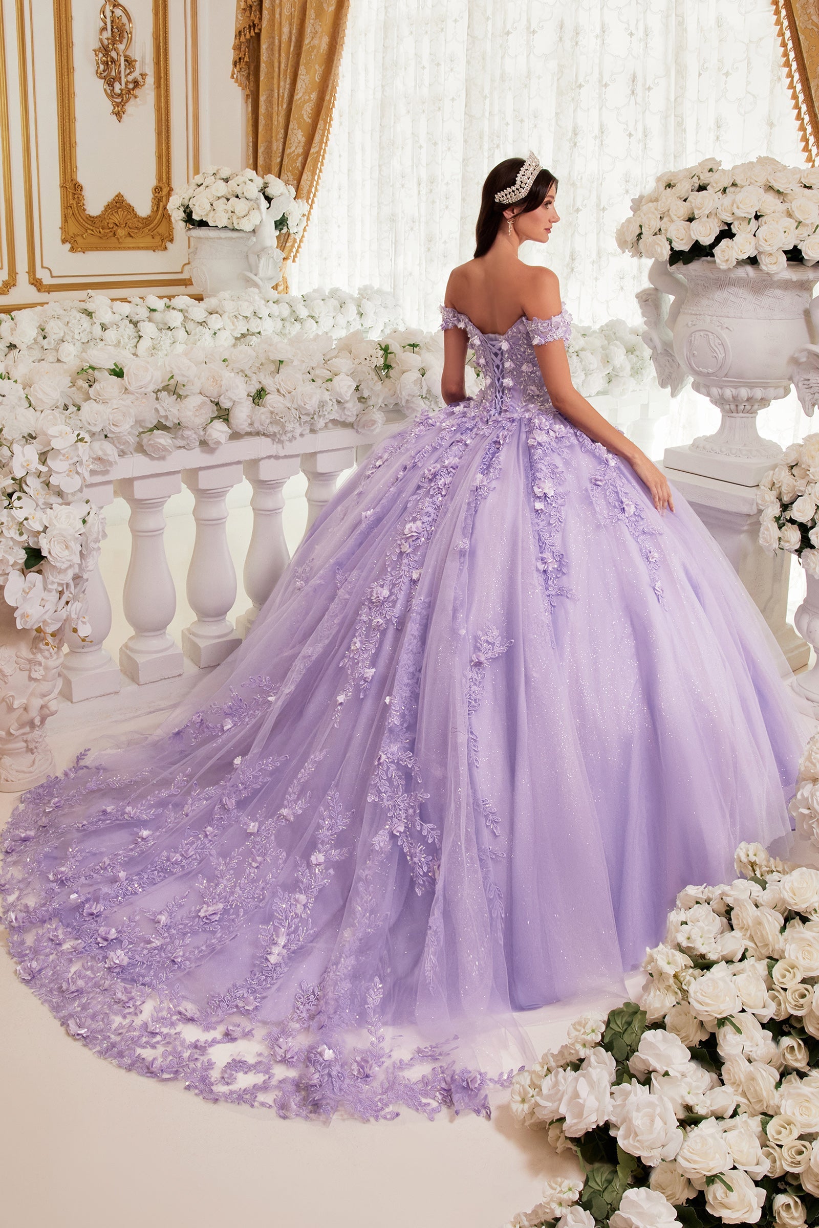 Off The Shoulder Quinceanera Ball Gown (15717)