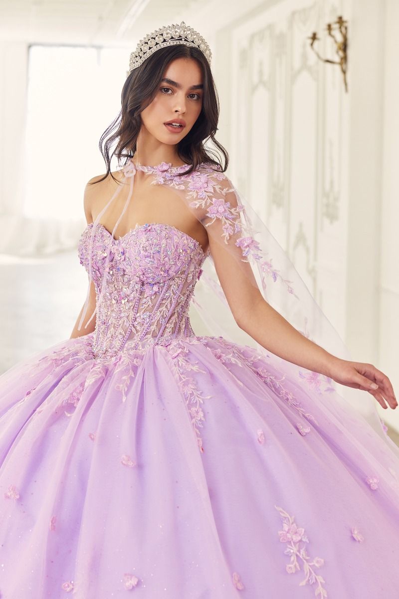 Strapless Quinceanera Ball Gown With (15723)