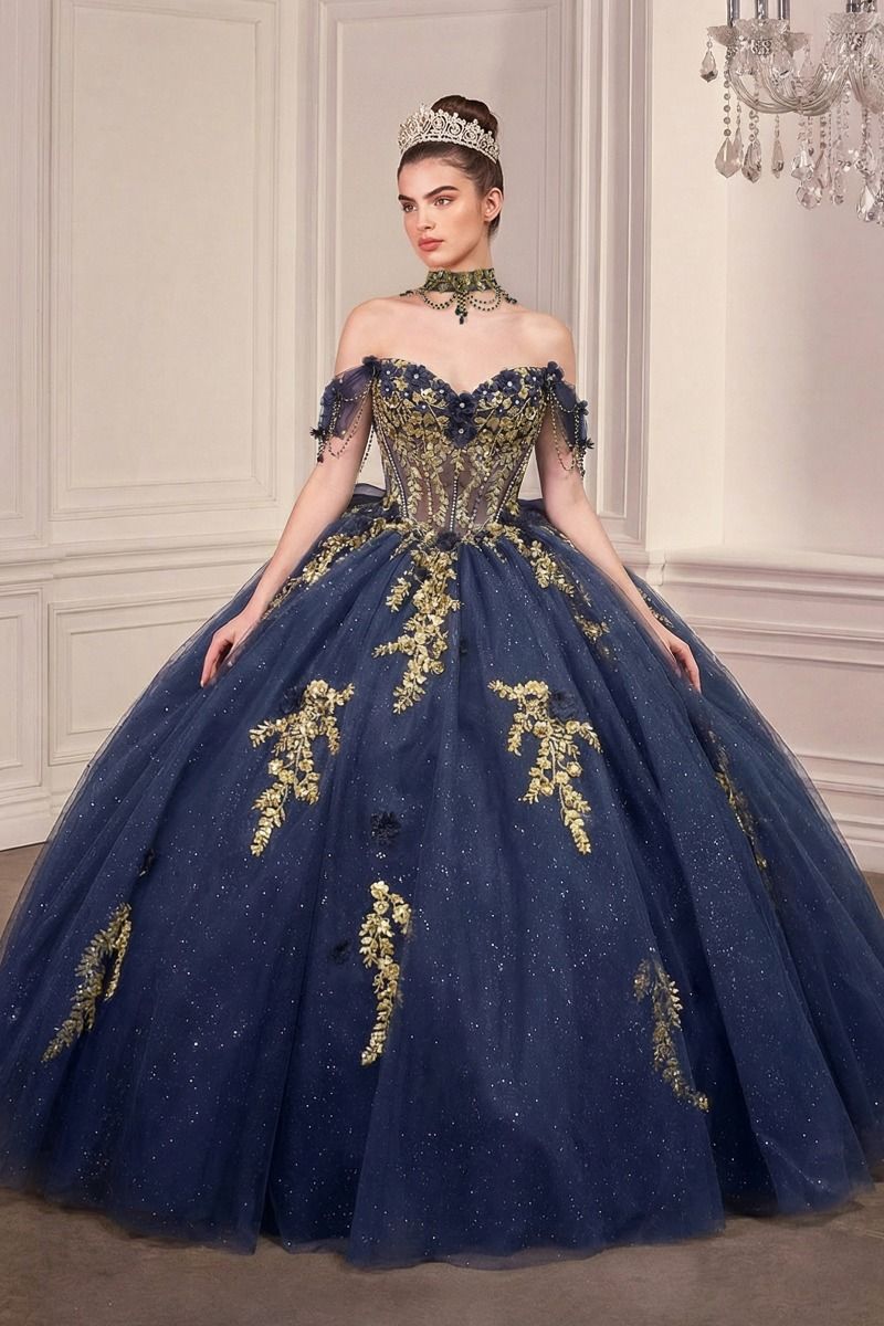 Enchanting Fairytale Ball Gown With 3D Floral Appliqué Ball Gown (15728)