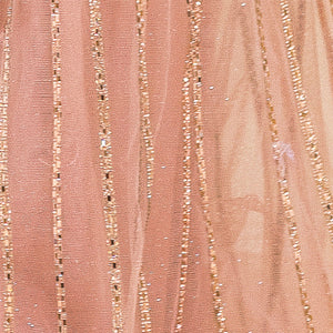 Elegant Beaded Long Sleeve Gown with Illusion Bodice and High Slit (4479)