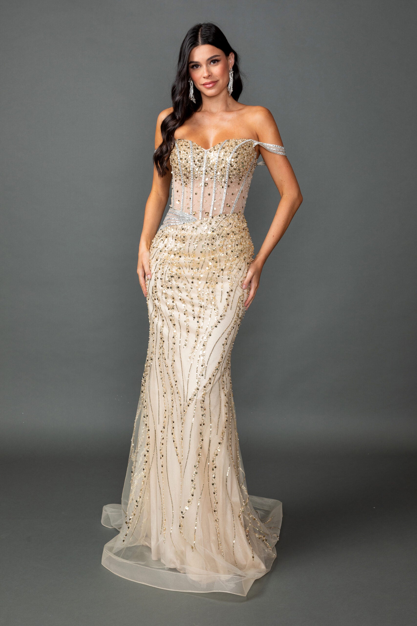 sweetheart beaded mermaid prom dress Pink Satin Mermaid Prom Dresses with Slit, Spaghetti Straps & Beaded S –  Viniodress main image 1