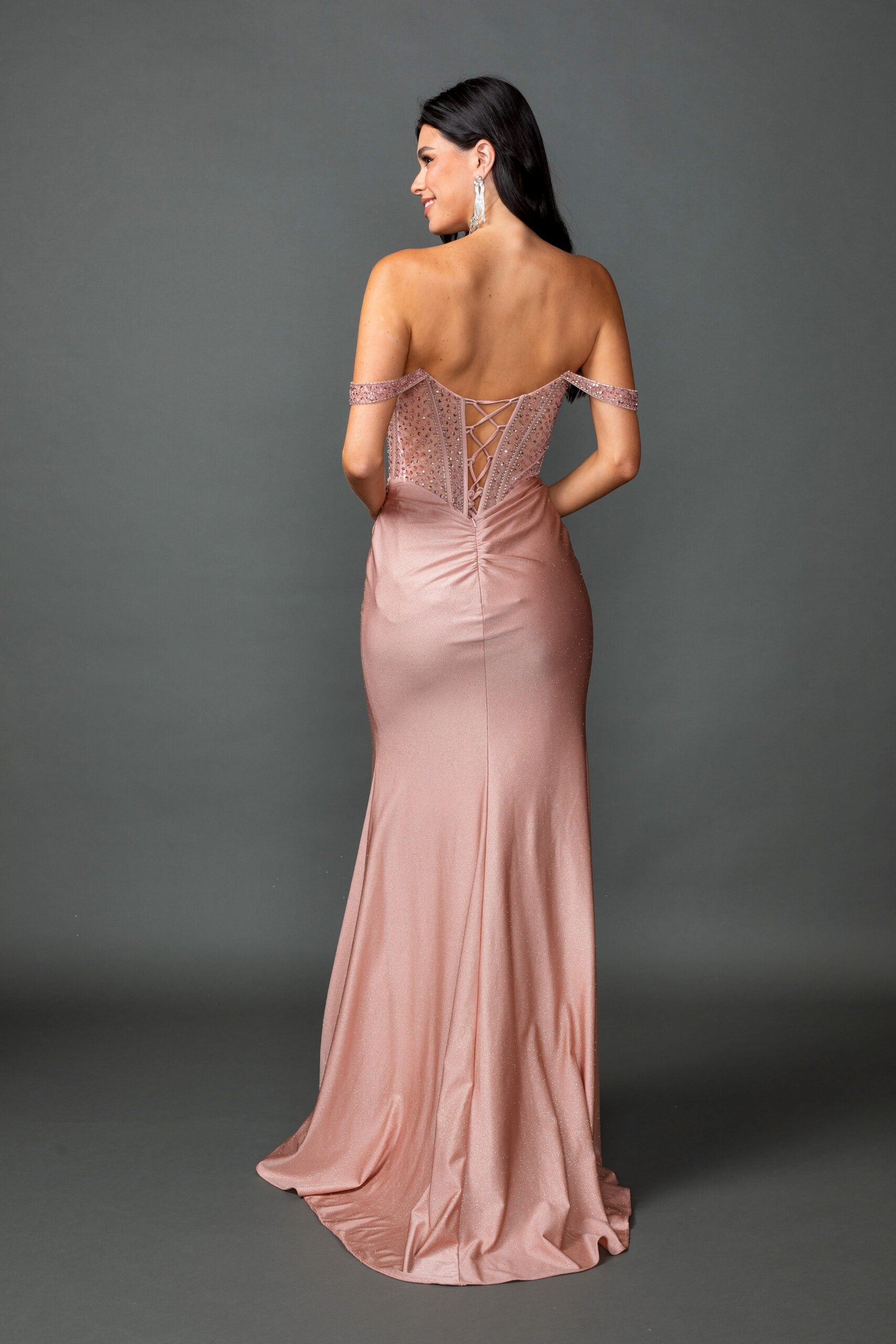 Sweetheart Off-Shoulder Embellished Corset Bodice with Slit (4601)