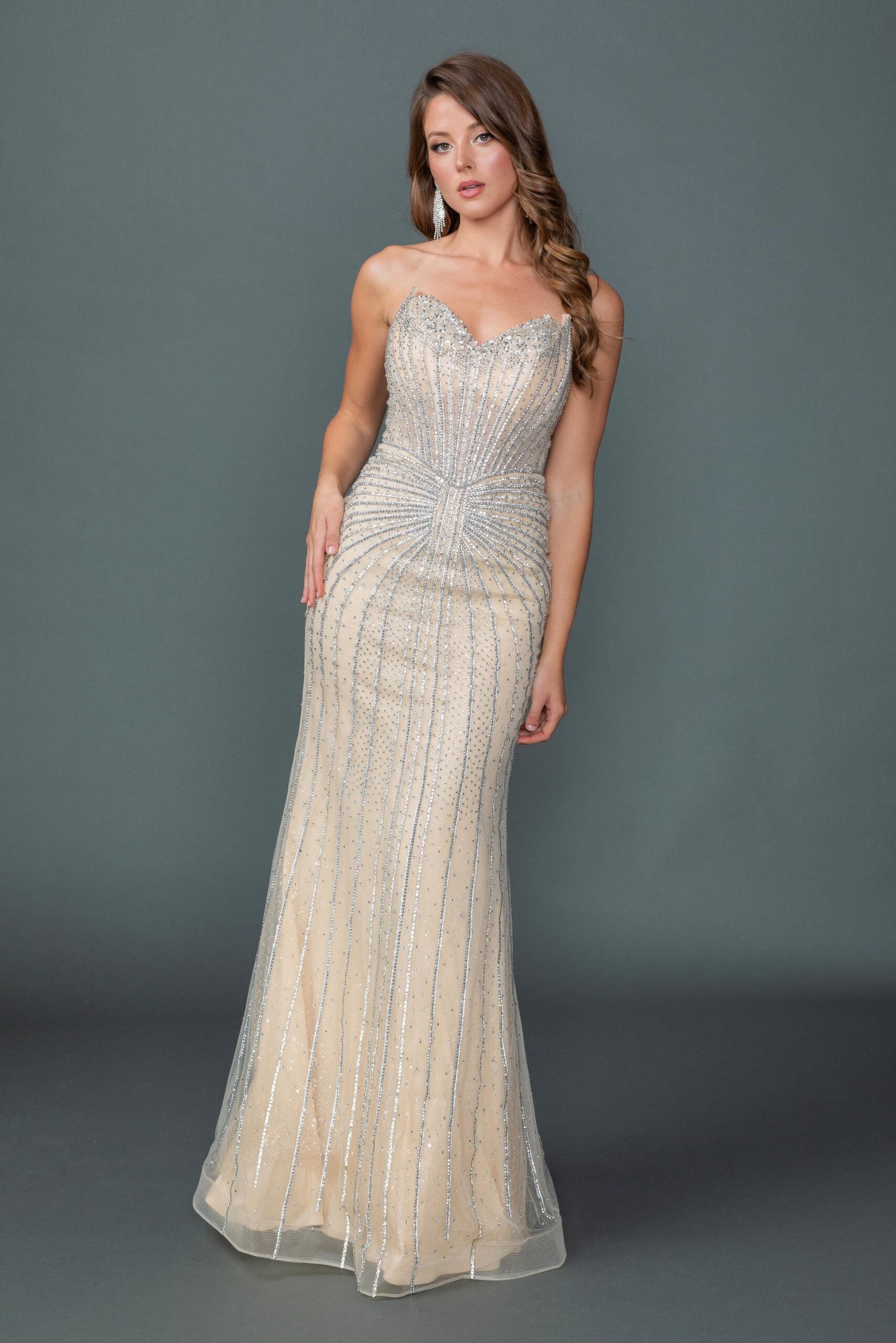 Strapless Sweetheart Beaded Mermaid Prom Dress (4607)