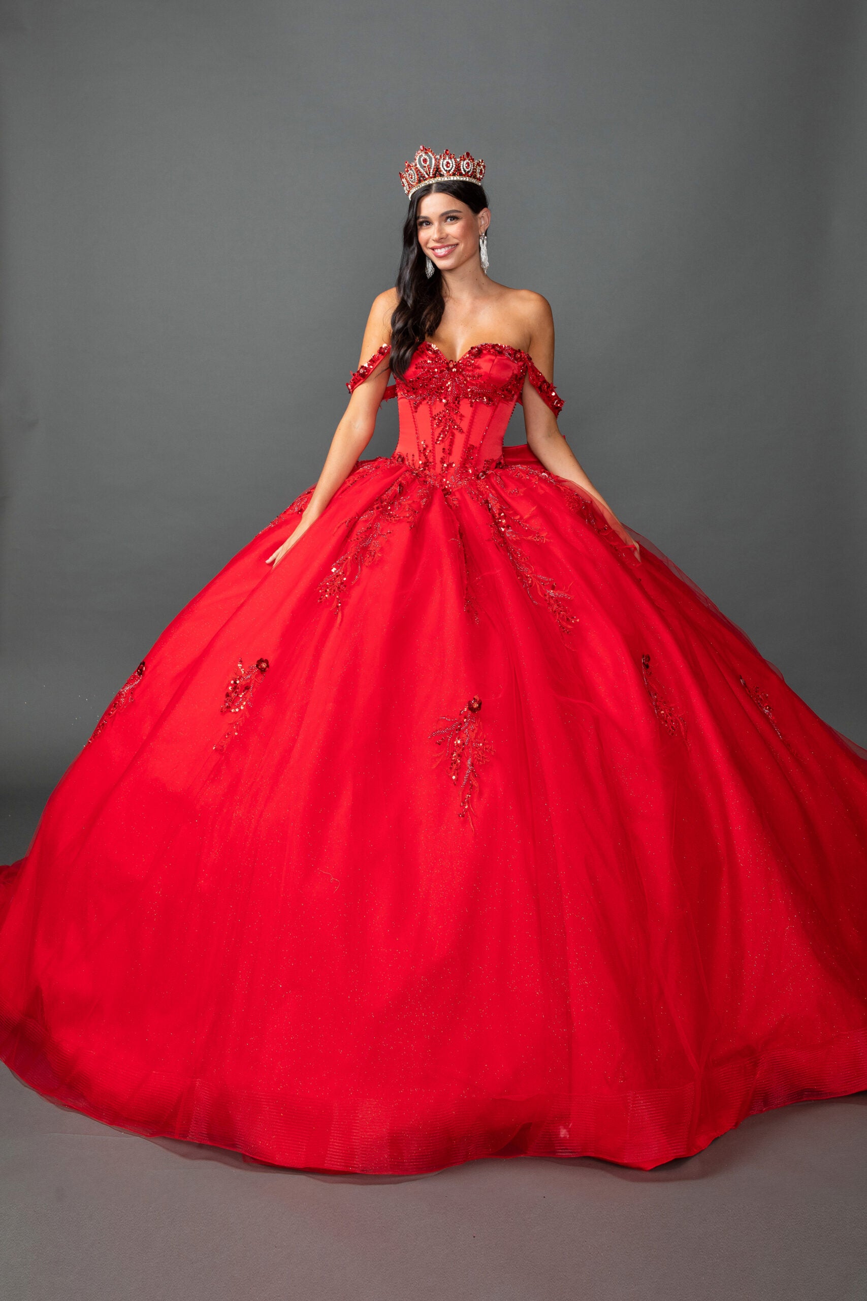Embellished Off Shoulder Sweetheart Ball Gown Quinceanera Dress (5168)