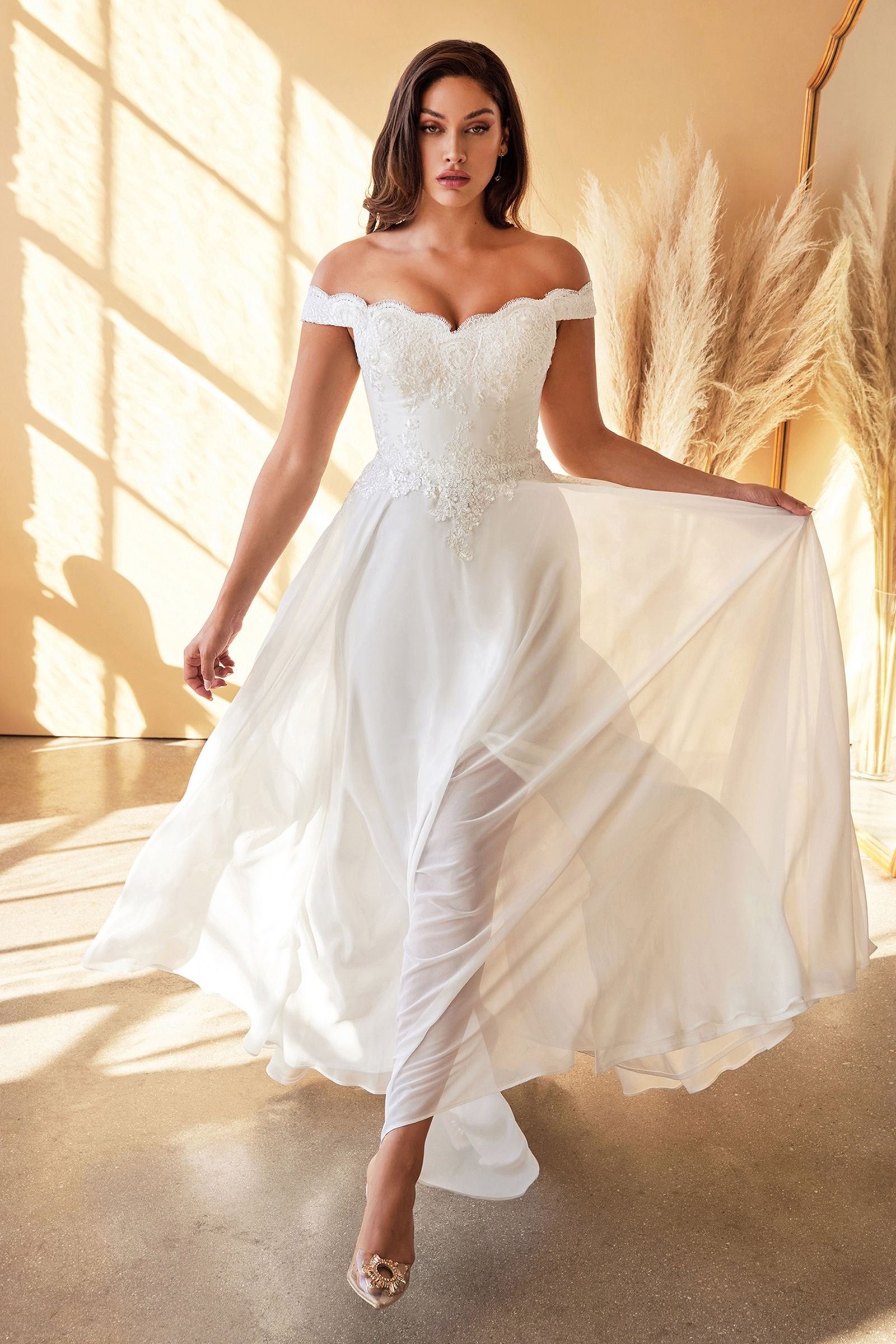 Lacelet Off The Shoulder Bridal Gown (7258W)
