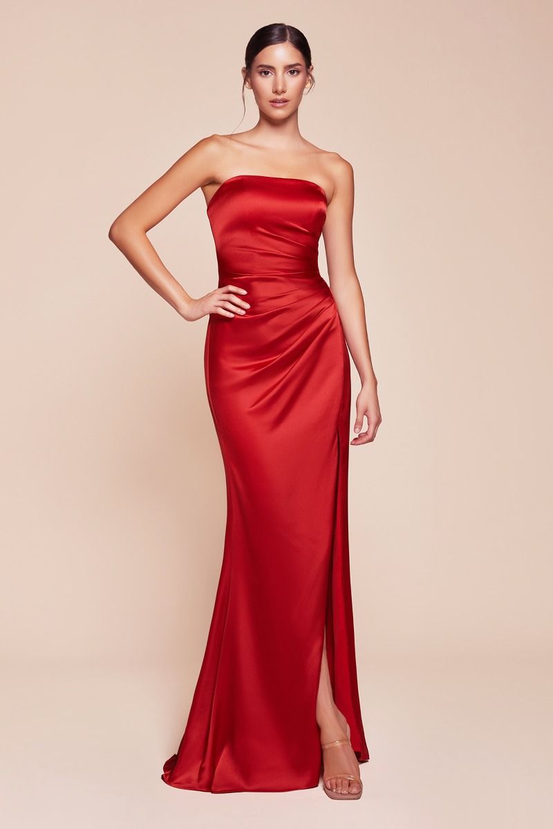 Strapless Satin Dress & Sash (7451)