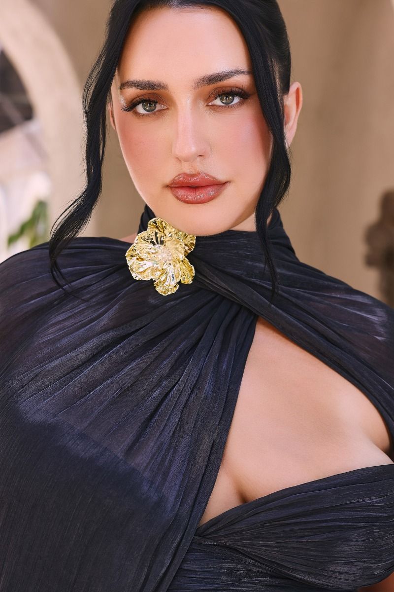 Luminescent Chiffon Scarf & Floral Accessory (AA003)
