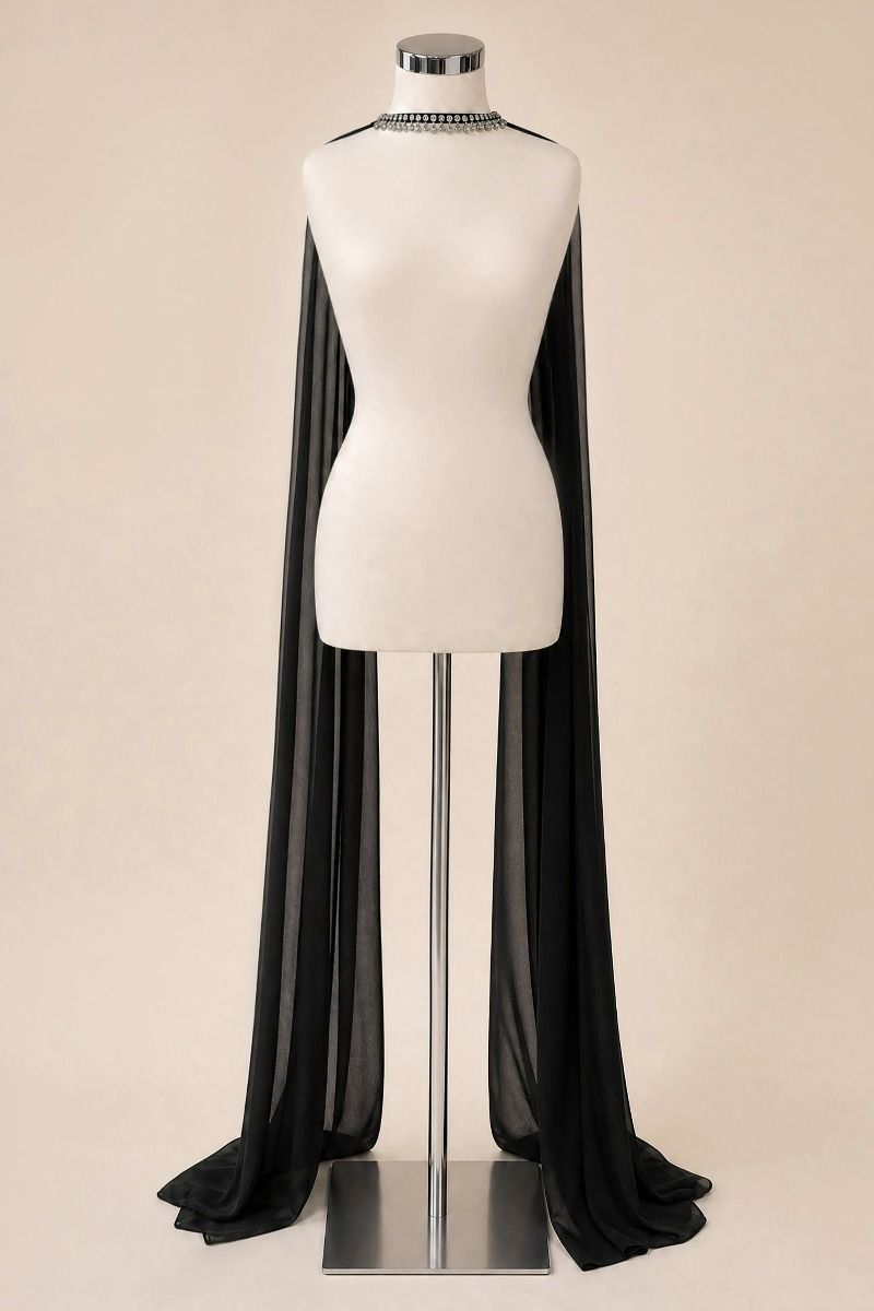 Jeweled Collar Chiffon Scarf (AA006)