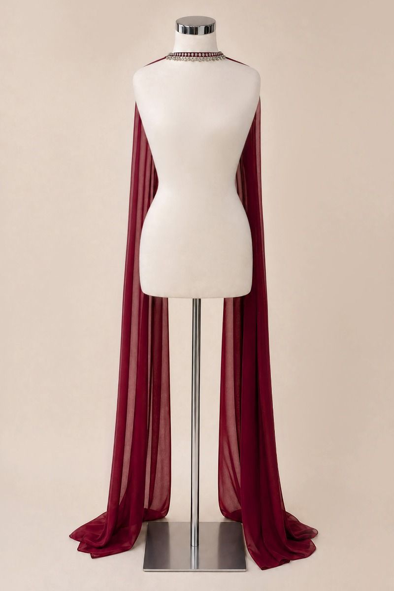Jeweled Collar Chiffon Scarf (AA006)