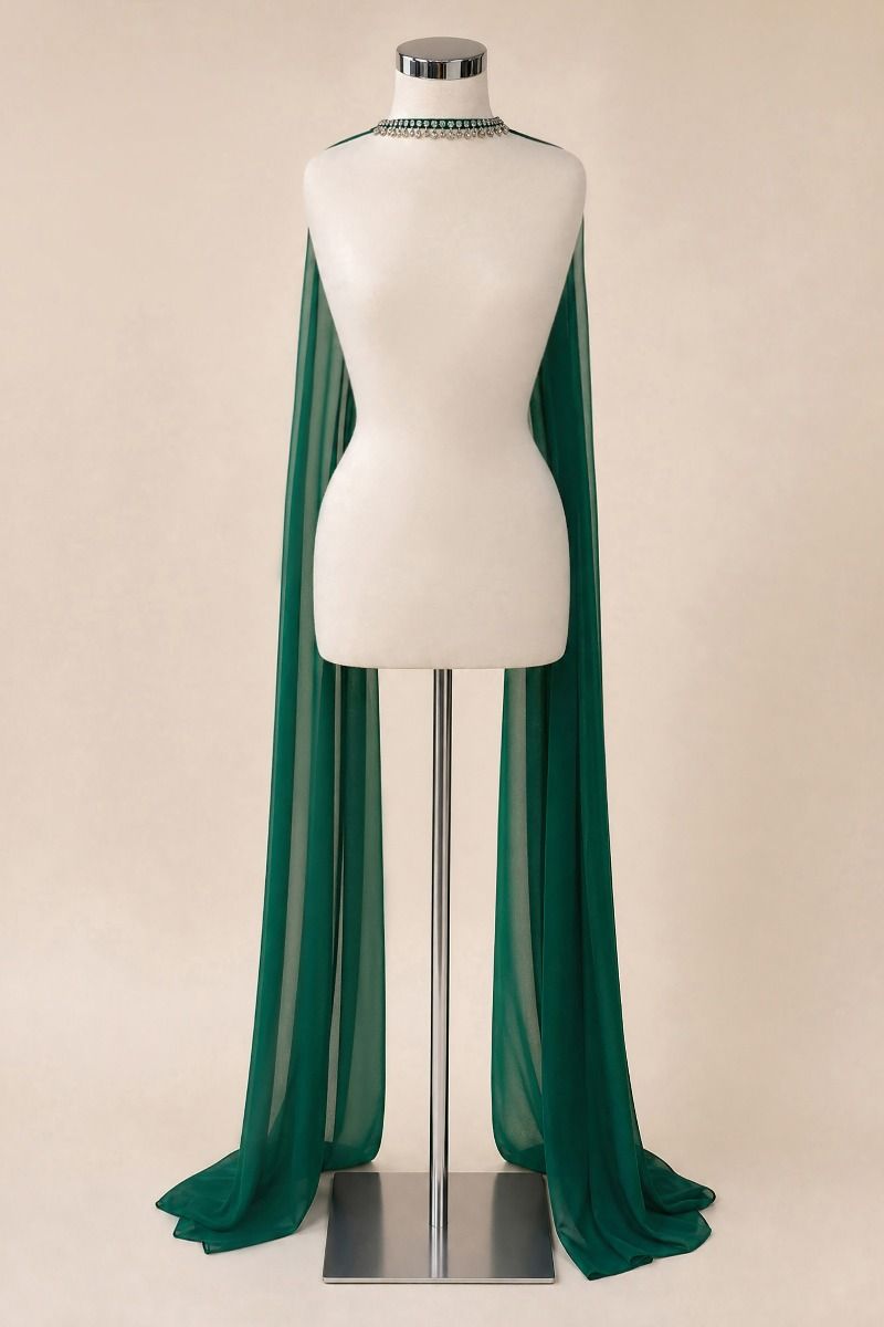 Jeweled Collar Chiffon Scarf (AA006)