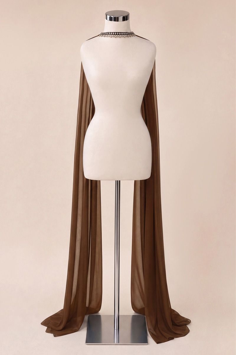 Jeweled Collar Chiffon Scarf (AA006)